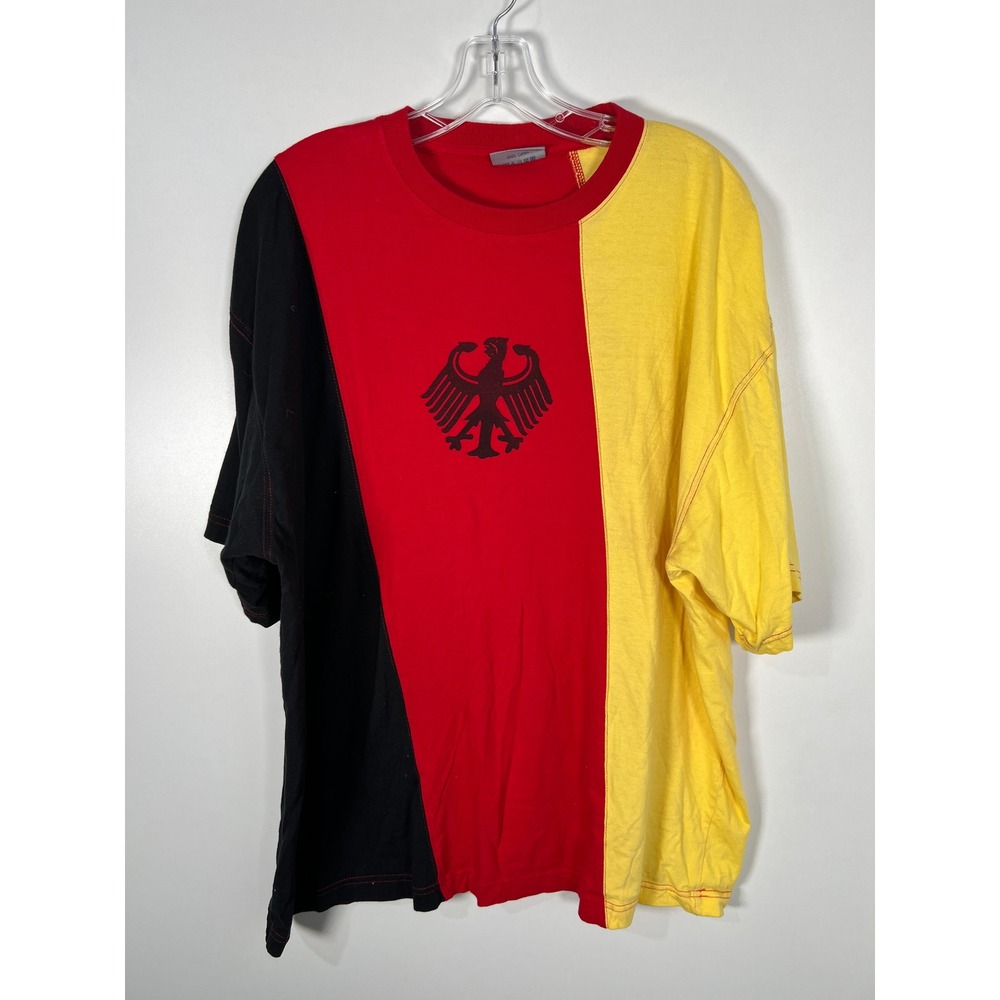 Deutschland‎ Germany Colorblock Flag Graphic Tee Shirt Red Black Yellow XXL